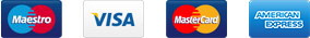 Wij accepteren alle meest bekende credit & debit cards, zoals Mastercard, Visa, Maestro en American Express