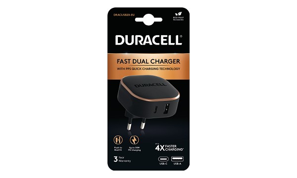 Duracell 30W USB-A + USB-C PPS Lader