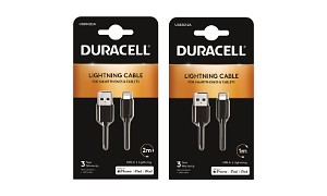 Duracell 1m+2m USB-A naar Lightning kabel